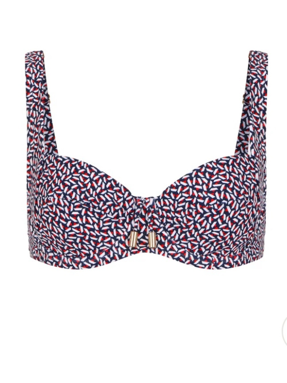 Huit 8 Paris Croisette Underwire Balconette Bikini Top Geometric Print 34D NWOT